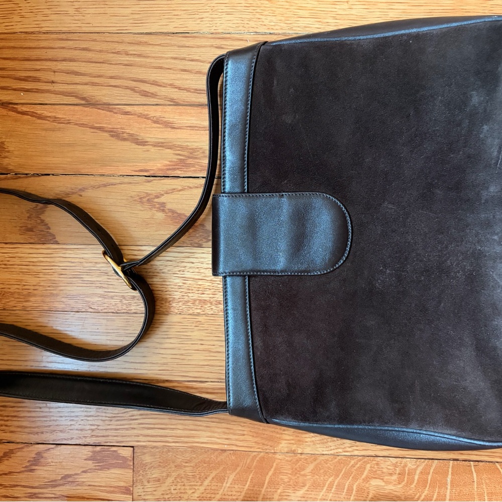 Vintage Gucci Dark Brown Chocolate Suede Shoulder Bag - Picture 8 of 10